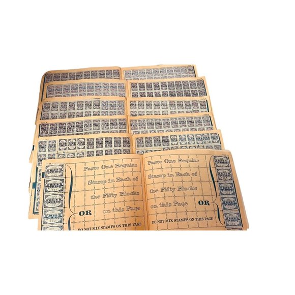 Vintage Blue Chip Savings Book Regular and Super Ten Stamps 1960 Blue - Picture 3 of 8